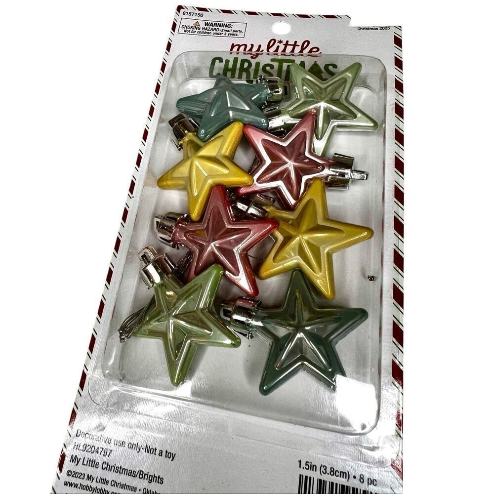 My Little Christmas Pastel Star Mini Ornaments New